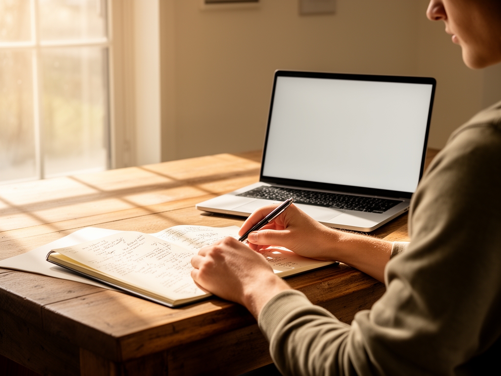 Уютная переговорная комната в современном офисе Филадельфии, за столом сидят несколько человек и обсуждают контент-стратегию, на доске написаны идеи